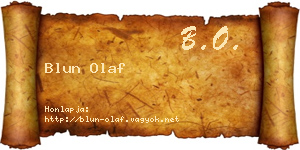 Blun Olaf névjegykártya